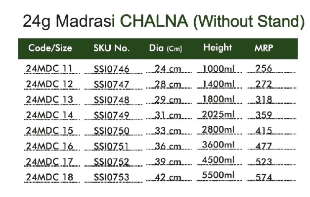 sorabh 24g madrasi chalna (without stand) sorabh 24g madrasi chalna (without stand)